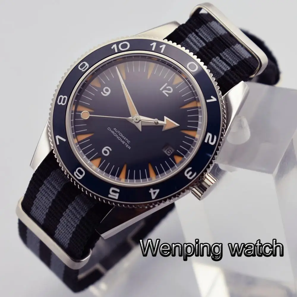 

41mm Debert black sterile dial luminous ceramic bezel Automatic mens Watch Luxury Brand Top Mechanical waterproof Watches