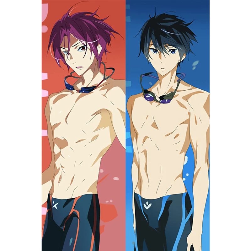 

Japanese Anime Free! Pillow Case Hugging Body Dakimakura Cover Cartoon Bedding Pillow Haruka Rin Double Side Printed Pillowcase