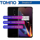 Сотовый телефон Oneplus 6T, глобальная прошивка, 8 Гб ОЗУ 128 Гб ПЗУ, Snapdragon 845, двойная камера s, экран 6,41 дюйма, двойная камера 20 Мп + 16 МП