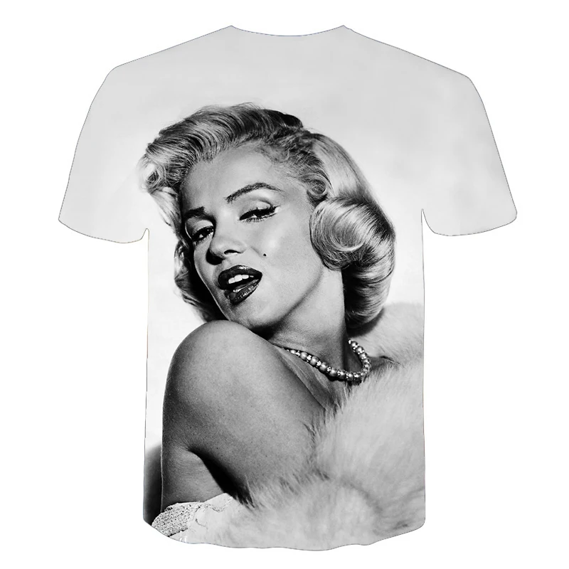 

2021 Summer New Fashion Design Marilyn Monroe Men's Round Neck Short Sleeve Print Goddess Casual T-shirt