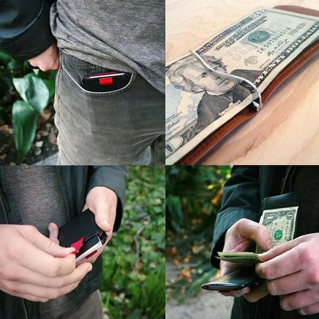 Модный мужской Rfid Тонкий кошелек 2020 с двойным выдвижным кожаным антимагнитным