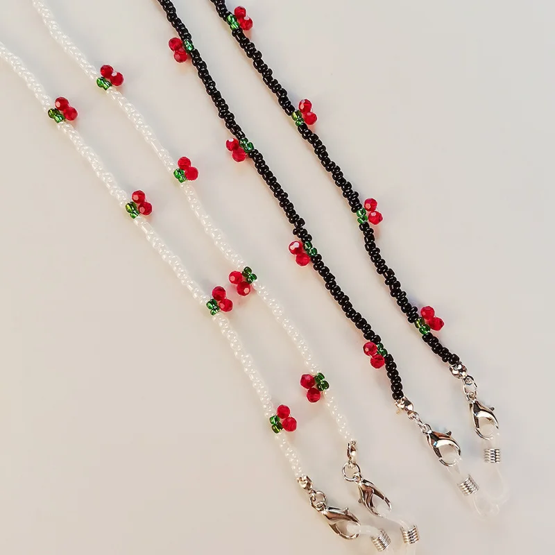 

Sunglasses Masking Chains For Women Multiple Acrylic Cherry Crystal Eyeglasses Chains 2021 New Fashion Jewelry