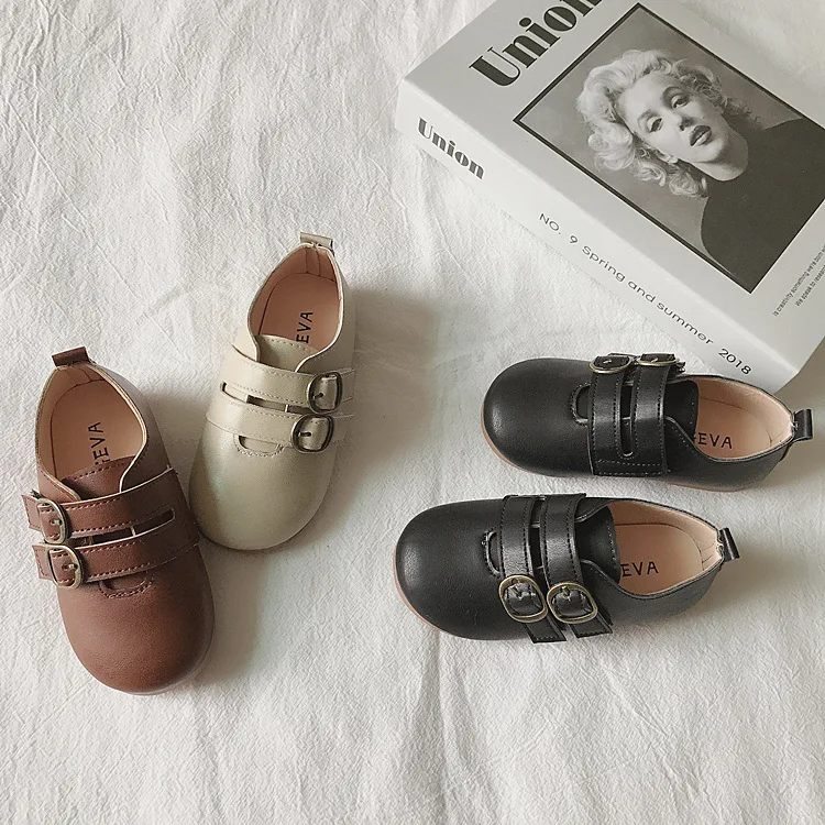 

Girls Shoes Autumn Spring Solid Color Fashion Casual Children Cotton Shoes Boys Soft-soled Baby PU Shoes Children Leather Shoes