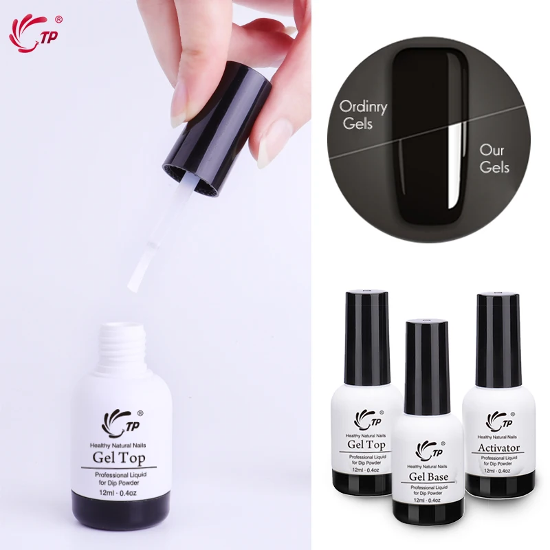 

TP 8Pcs/set 10g Nail Pearlescent Dipping Powder + 4 bottle 12ml Activator Top Base Gel + French Dust Tray Brush File Stater Kit