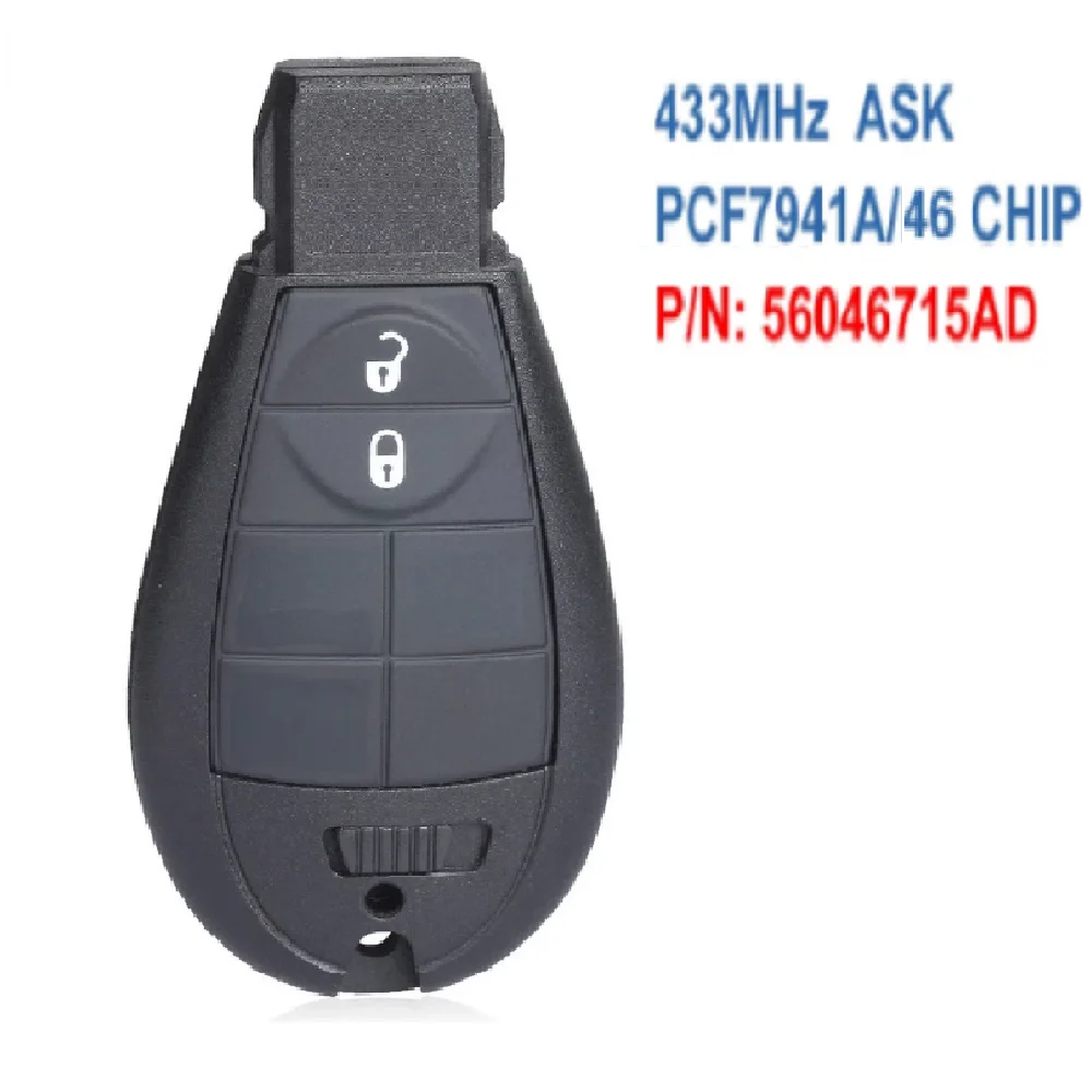

2B 433Mhz Remote Smart Key Fob For Chrysler Jeep Dodge Grand Caravan Durango Charger Journey With ID46/7941A Chip
