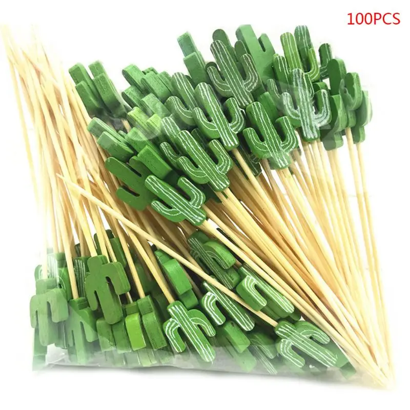 

100 Pcs Disposable Bamboo picks Food Fruit Cocktail Handmade Toothpicks Picnic Party Supplies Decoration