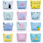 Милый кошелек для монет с мультяшным рисунком, Женский мини-держатель для карт, маленький кошелек, сумка для ежедневного хранения, милый кошелек из искусственной кожи, клатч, органайзер для макияжа