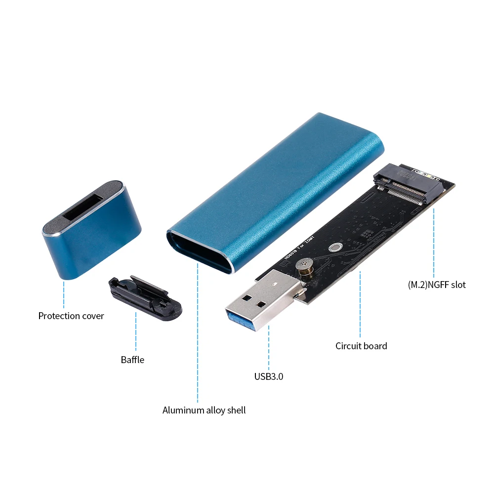 Портативный USB 3 0 к M.2 NGFF SSD корпус твердотельный накопитель алюминиевый сплав