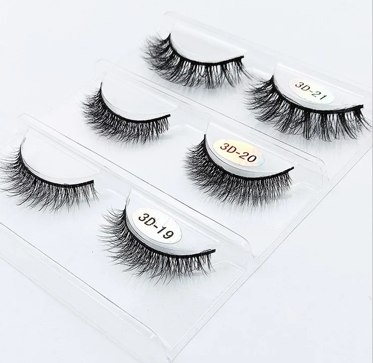 3 пары ручной работы 3d норковые ресницы короткие накладные крест грязные толстые
