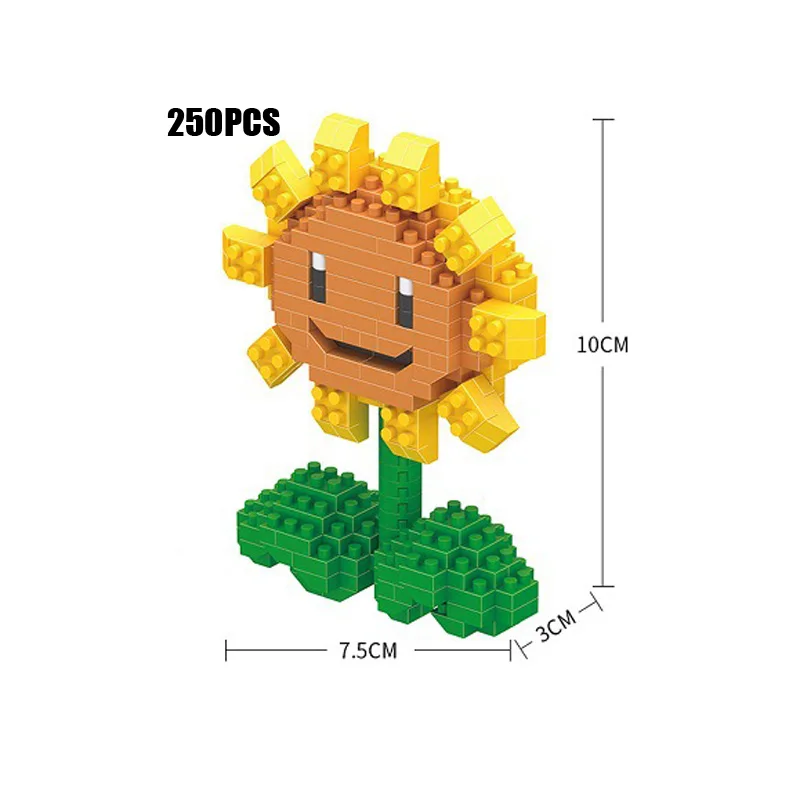 Мультфильм игра растение против игрушки зомби микро алмазный блок Peashooter Chomper