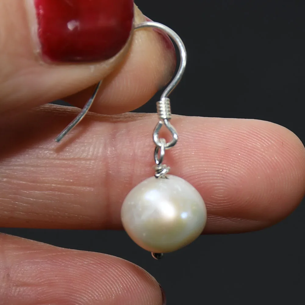 

Simple Daliy 925 Sterling Silver Earring Delicate AAA Real Freshwater Pearl Jewelry Earring Good Gift for Her