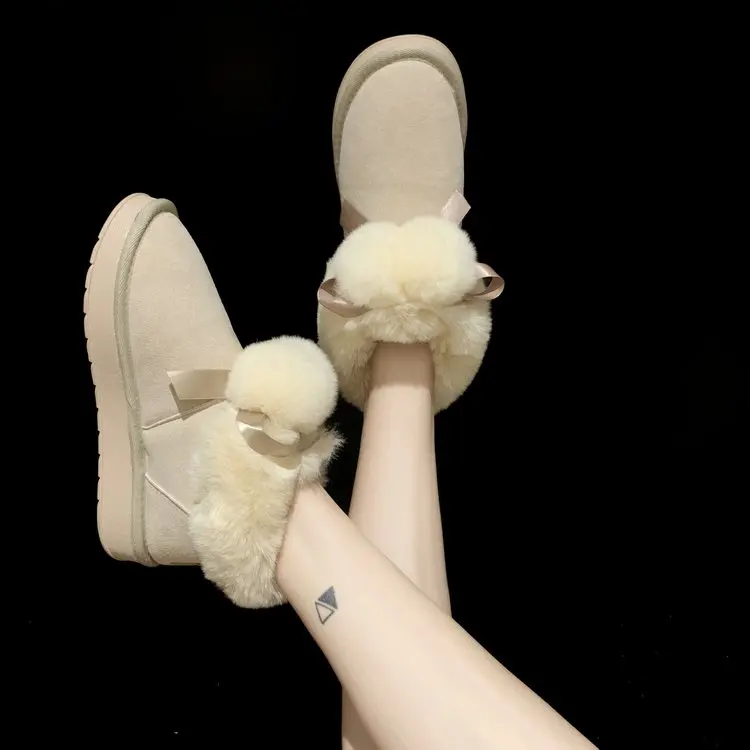 

Winter Boots Women 2021 Thick Plush Warm Snow Boots Women Comfortable Outdoor Ankle Boots Casual Cotton Shoes