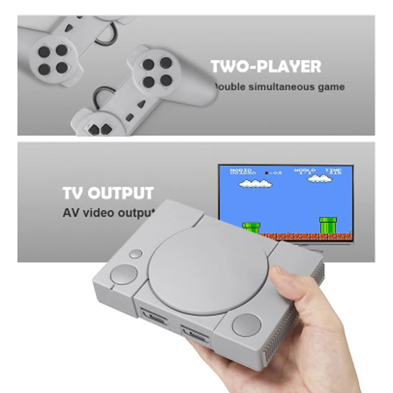 Mini TV Game Case 8 Bit Retro Video Console With Two Gamepad Built-In 620 Games Handheld Gaming Player For PS1 | Электроника