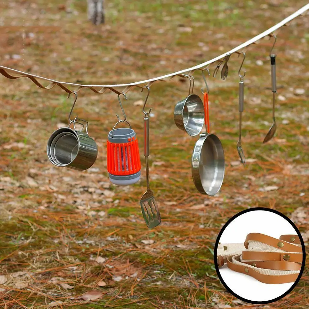 

Уличная веревка для кемпинга 5 м, вешалка для хранения веревки для одежды, вешалка для ремня, нескользящая дорожная походная веревка с 24 петл...