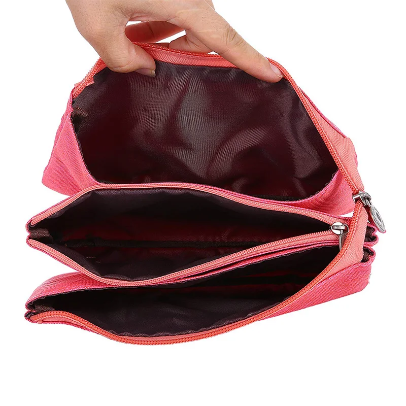 Супер вместительный чехол для карандашей три отсека держатель сумка ручек