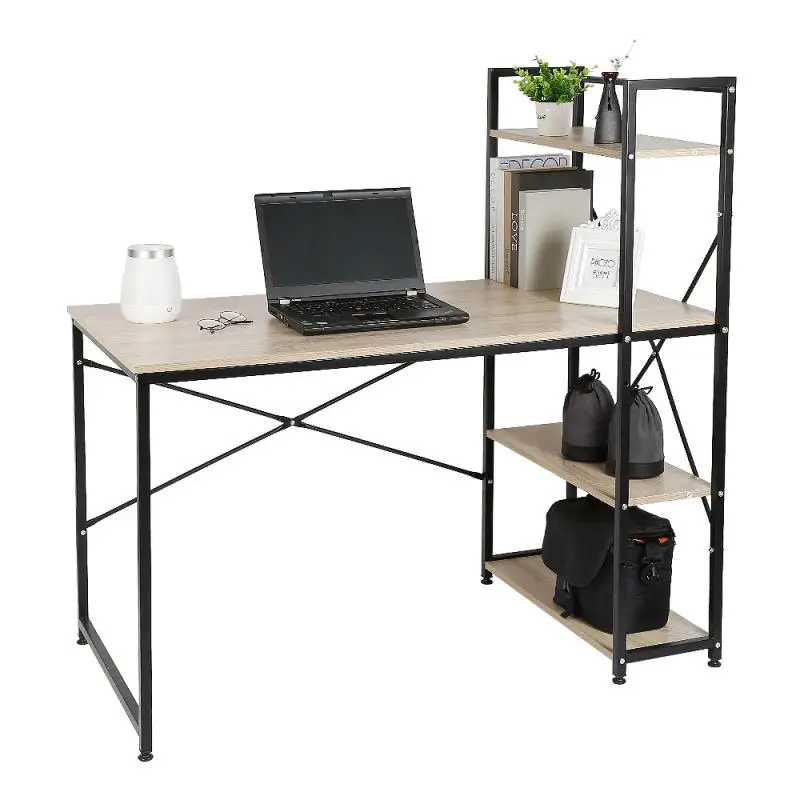 

Newest Writing Table Study Desk Computer Desk Laptop Desk with Shelves Drawers Office Furniture PC Laptop Workstation HWC
