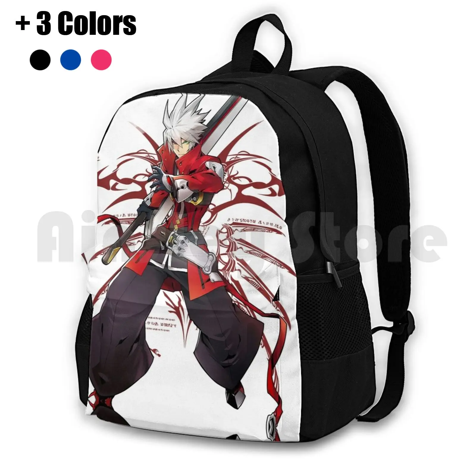 

Ragna The Bloodedge Outdoor Hiking Backpack Waterproof Camping Travel Ragna Blood Blazblue Sword Guy Anime
