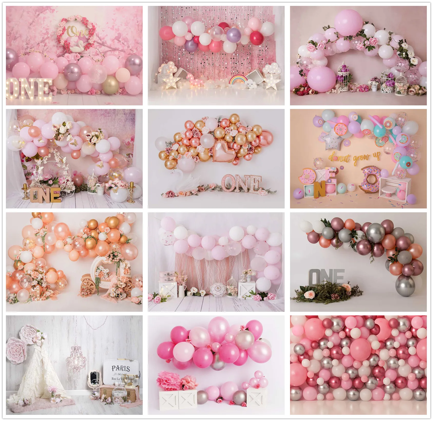 

Birthday Photography Backdrops 1st Baby Shower Cake Smash Photo Background Children Newborn Pink Interiors Studio Photocalls