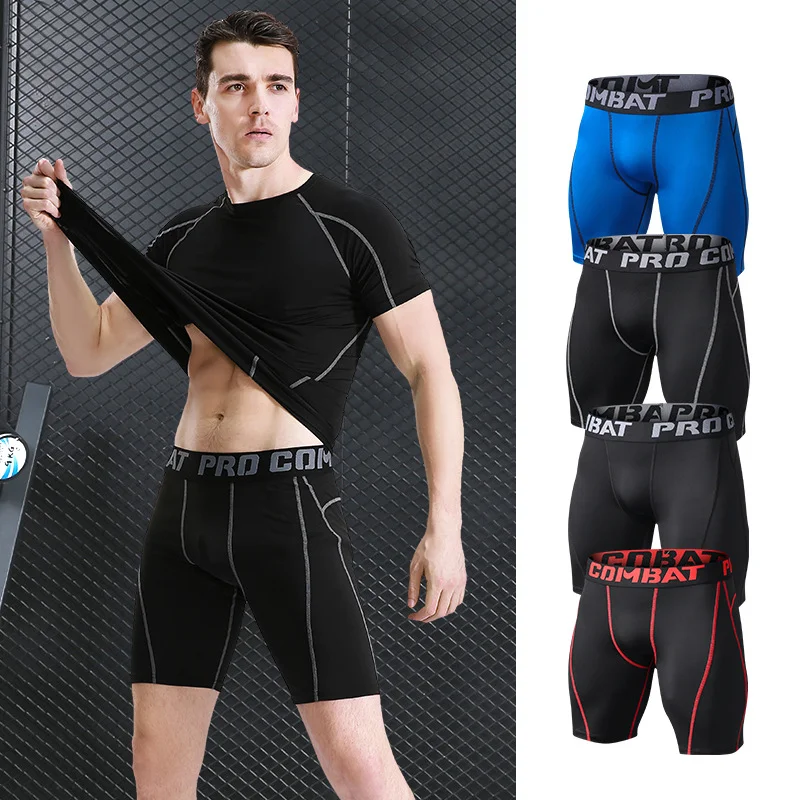 

2021 Man Running Sport Panty Leggings Fitness Gym Workout Compressie Shorts Mens Black Leggings Mannen Jogging Compressie Broek