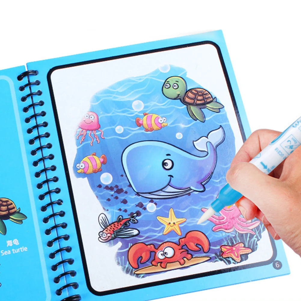

Magic Water Drawing Reusable Coloring Doodle Book Montessori Toys Early Education for Kids Xmas Birthday Gift