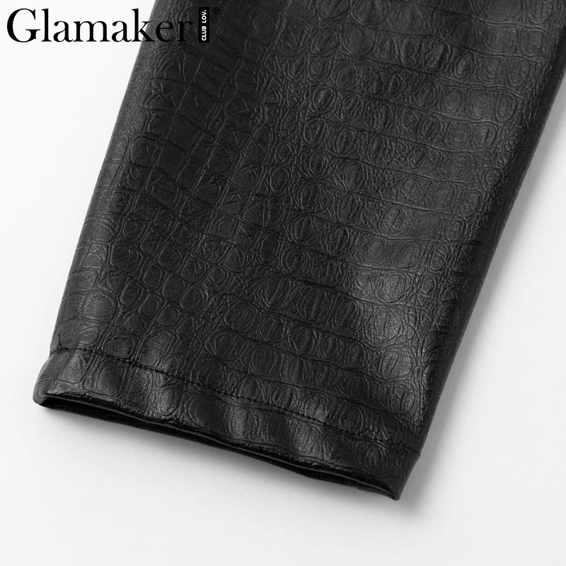 Glamaker, женские обтягивающие брюки и капри из искусственной кожи, уличная одежда, черные брюки, повседневные женские брюки с высокой талией, женские зимние штаны