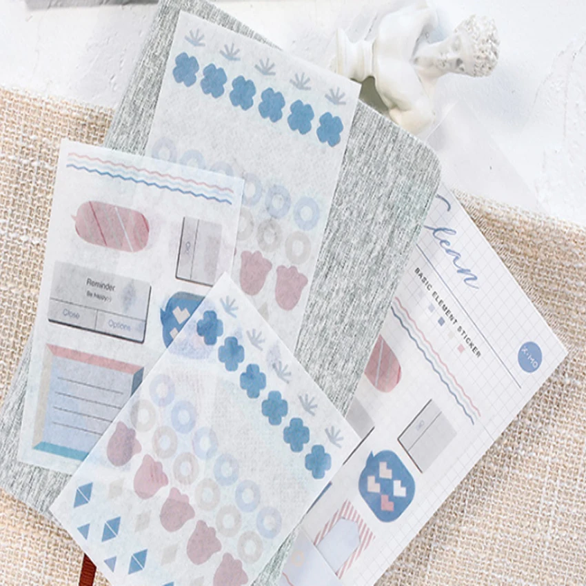 4 шт./лот цветные базовые элементы серии Decoracion журнал милые наклейки для дневника