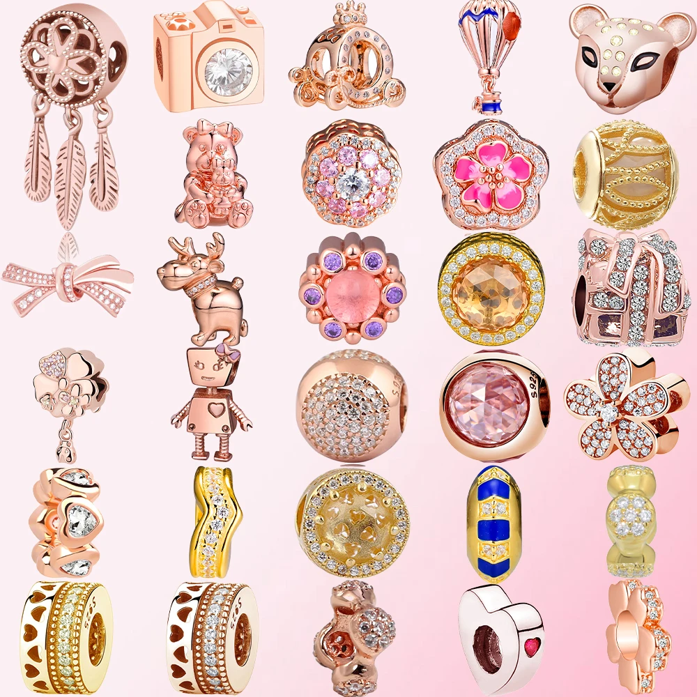 2019 100% 925 стерлингового серебра Классический аутентичный розовое золото