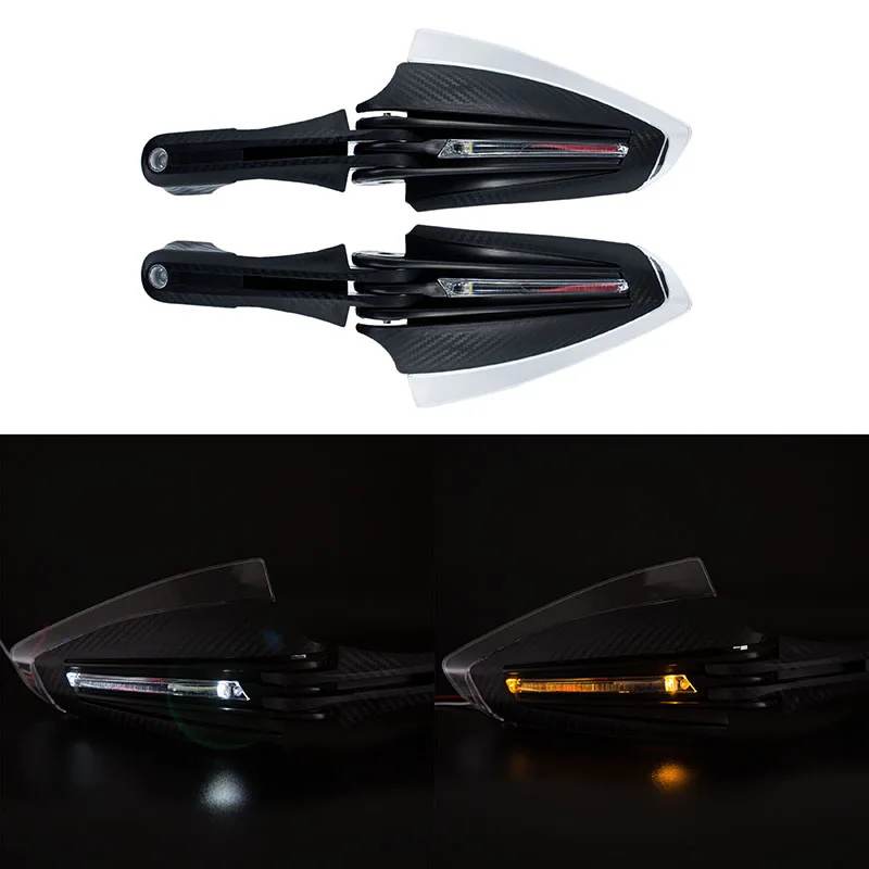 

1 Pair Motorcycle 22mm 7/8'' Handlebar Handguard With LED Turn Signal Light Driving Lamp Indicator Hand Guard For Yamaha Suzuki