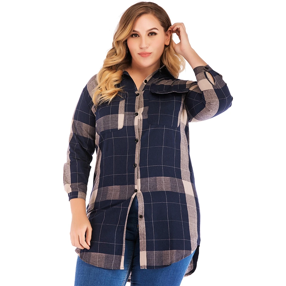 

Блузка женская Повседневная на пуговицах с длинным рукавом