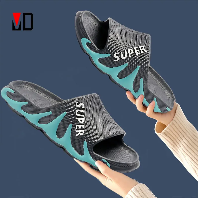 Шлепанцы Mo Dou для мужчин и женщин мягкие сланцы из ЭВА душа пляжа летняя модная