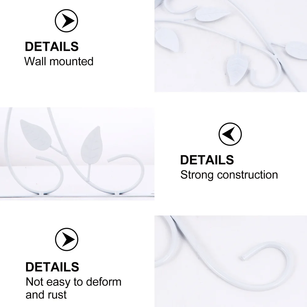 

European Wall-Mounted Flower Hook Iron Flower Basket Hanging Rack (White)