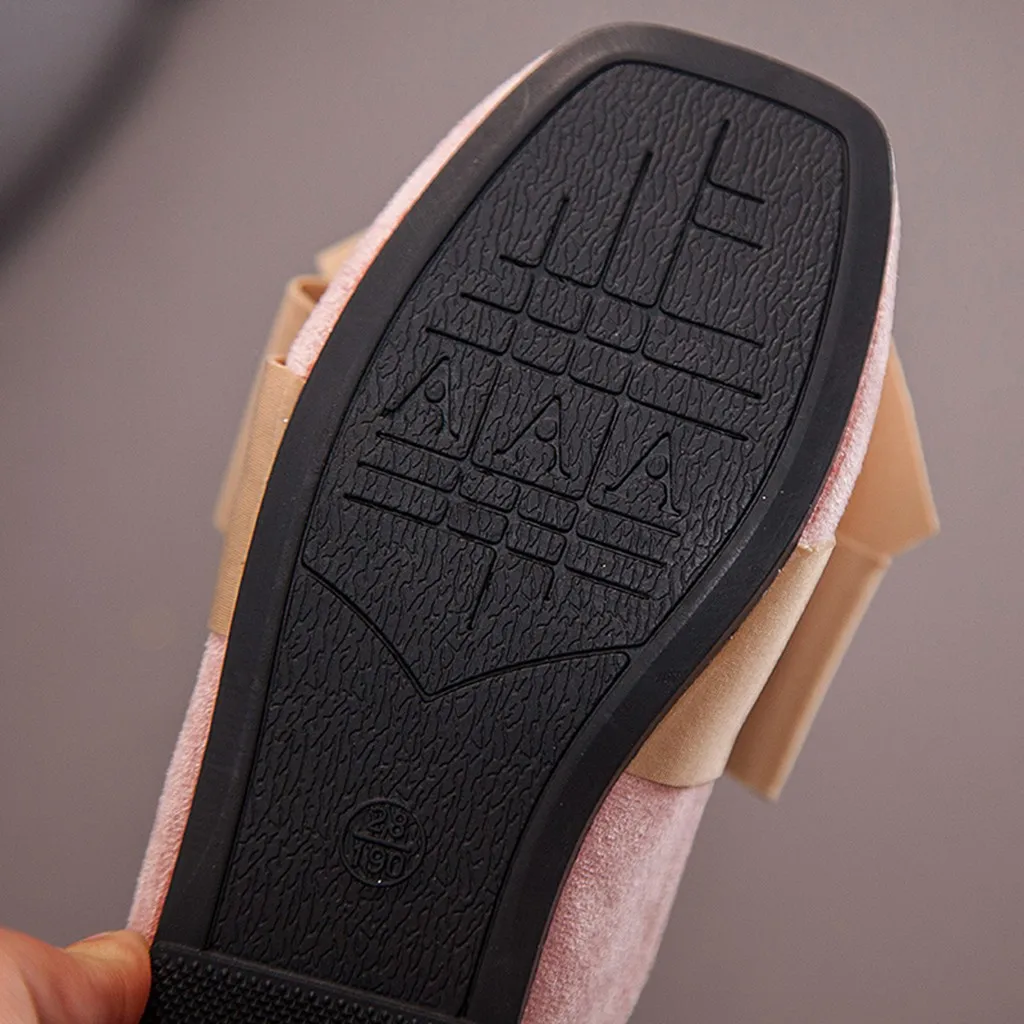

New Fashion Kids Girl Shoes Baby Girls Slipper Solid Bowknot Cotton Fabric Shoes For Girl Summer Sandals For 3-11 Years