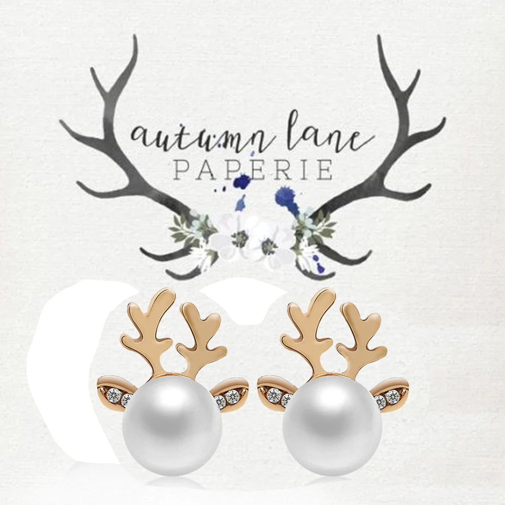 1 Pairs Hot Sale New Fashion Elegant Stud Earrings Christmas Pearl Deer Ear Rings Women Girls Charming Jewelry Accessories Gift | Украшения