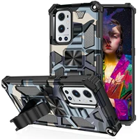 rugged camouflage armor bracket phone case for oneplus 9 pro oneplus nord n10 n100 four corners shockproof protector back cover