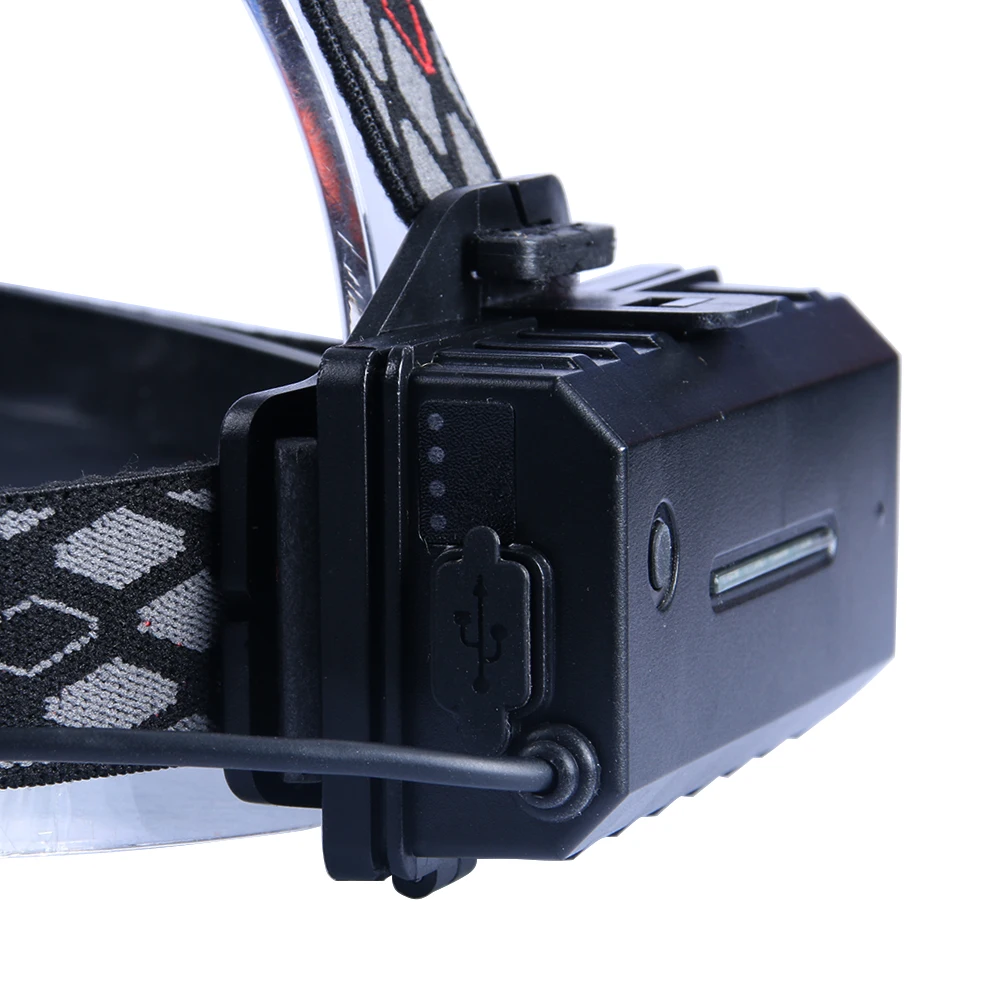 USB Headlamp COB LED Headlight 8000LM T6 Double Use Head Lamp Torch Multi-Functional Rotate Red White Light Waterproof by 18650 | Освещение