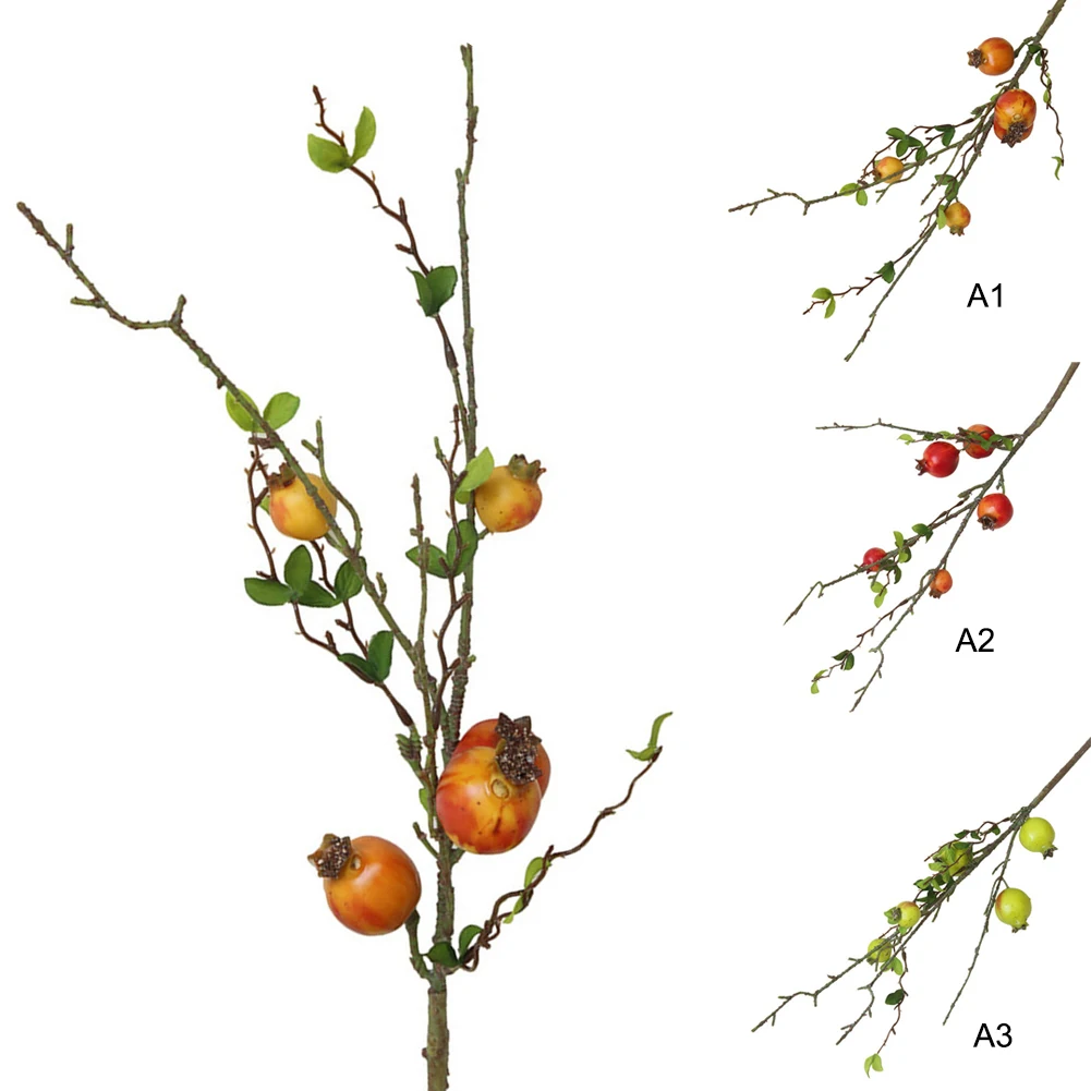 Высокое качество поддельные искусственные розы фрукты граната ягоды букет