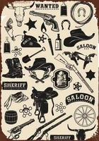 retro metal tin sign vintage cowboy equipment aluminum sign for home coffee wall decor 8x12 inch