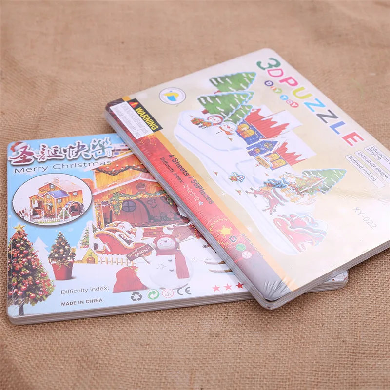 3D рождественские наборы пазлов пенная доска развивающие игрушки Новогодние