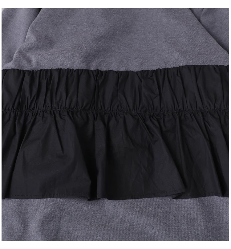 female new autumn and winter plus size korean style outerwear literary ruffled stitching hooded with velvet loose trench