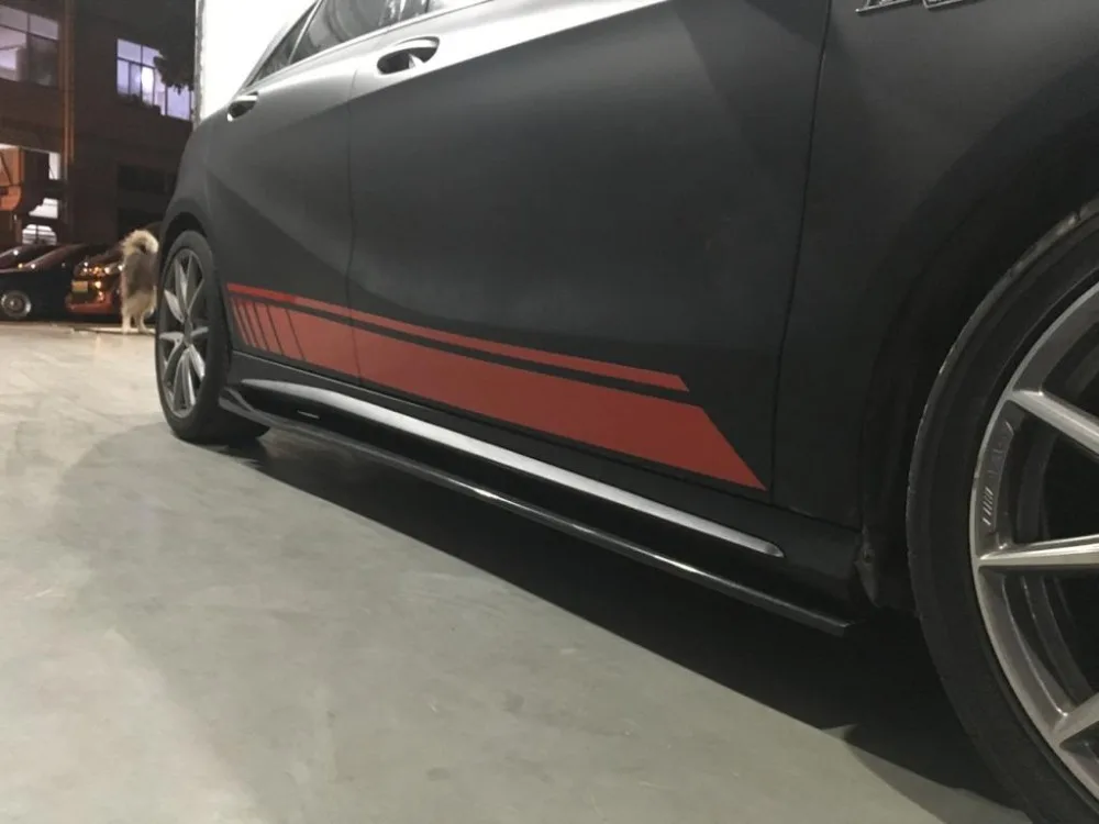 Боковые юбки из углеродного волокна фартук спойлер для Mercedes Benz W176 класс A160 A180 A200 A250 A45& CLA W117 CLA180 CLA45 AMG 13-17