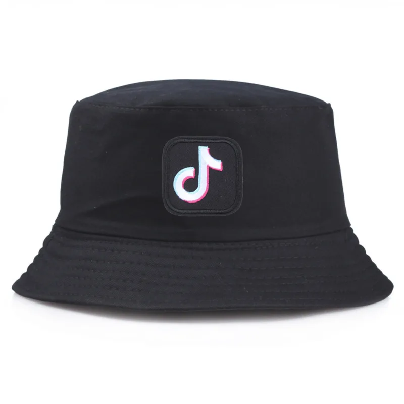 

Outdoor Korean Men Women Bucket Cap Musical Note Embroidered Folding Fisherman Hat Sunshade Basin Hat