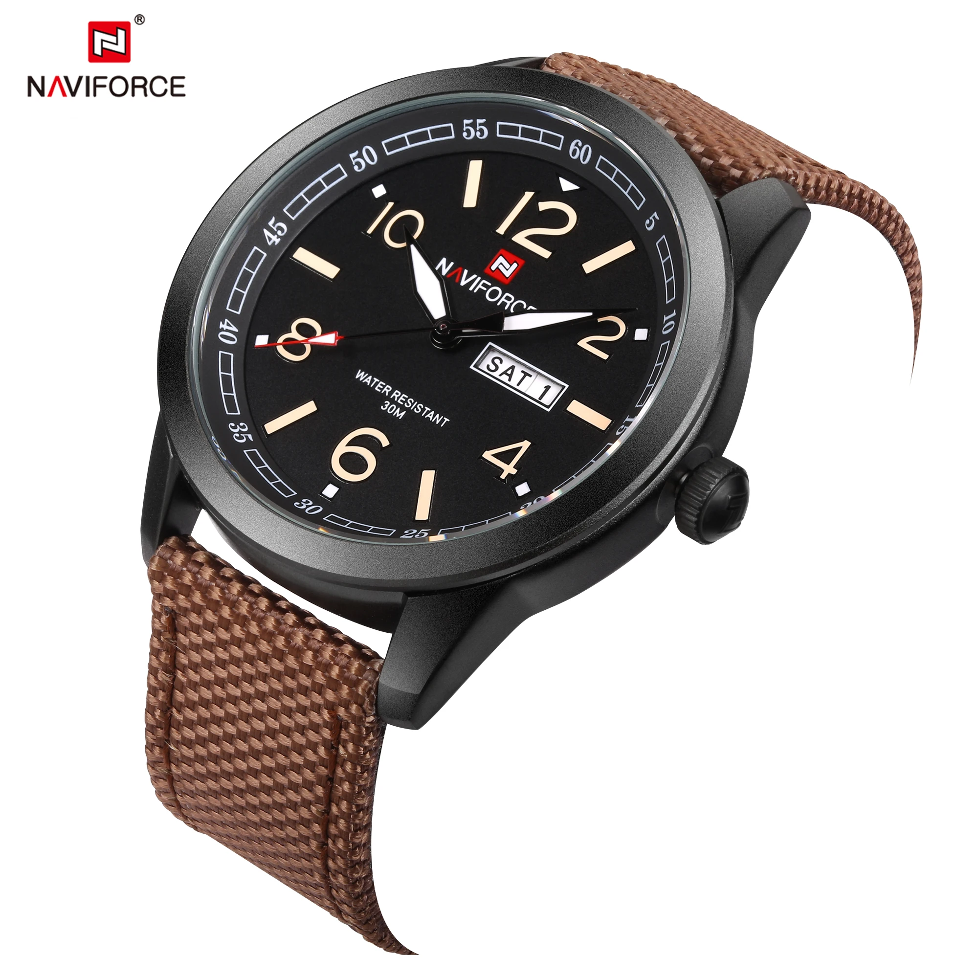 Новинка NAVIFORCE мужские модные роскошные часы Мужские кварцевые нейлоновые