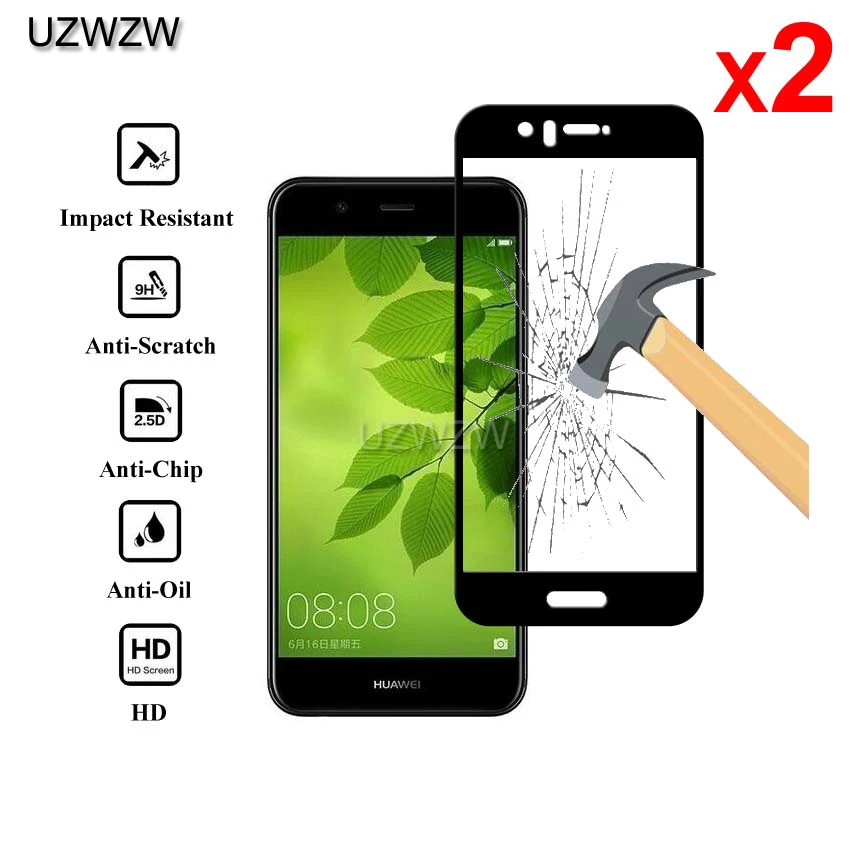 2 шт. закаленное стекло для Huawei NOVA 2(5,0 дюйм(ов) полное покрытие экран протектор Защитная пленка Закаленное стекло для Huawei NOVA 2
