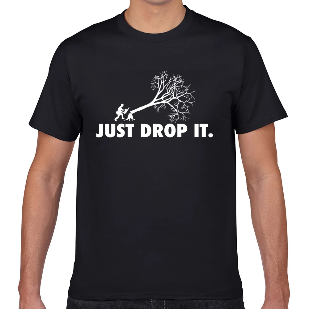 

Мужская повседневная черная футболка с надписью just drop it