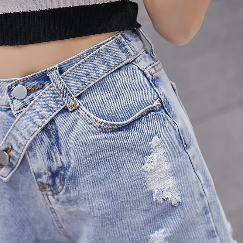 

S-XL Vintage Ripped Hollow Out Shorts Women High Waist Sexy Hot Shorts Female Fashion 2021 Casual Jeans Shorts Casual Denim