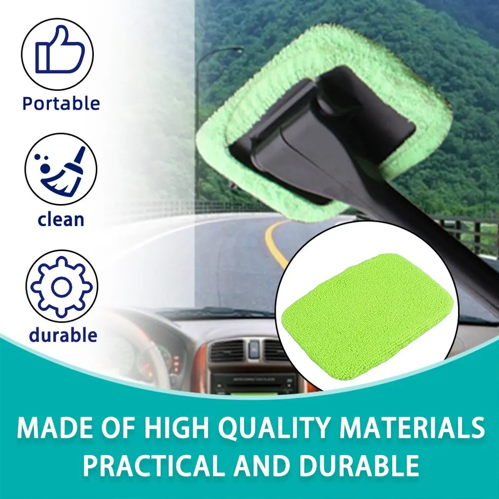 

Green/Blue Microfiber Long Handle Car Wash Brush Auto Window Clean Car Window Windshield Cloth Clean Tools Washable Shine Handy
