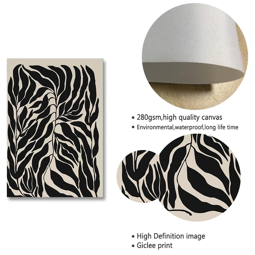 Нейтральная цветочная картина настенная Картина на холсте нордическая