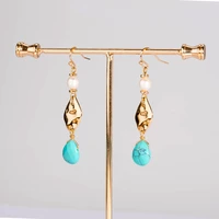 2021 fashion natural pearls dangle earrings women korean simple elegant metal earrings jewelry for girl gift trinkets