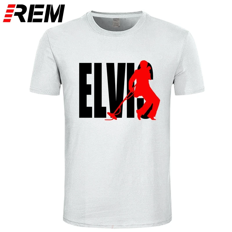 Горячая Распродажа Высококачественная хлопковая смешная футболка REM Elvis Presley The