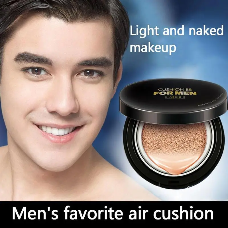 

Whitening Cushion BB Cream Natural Men's Skin Concealer Moisturizing Brighten Foundation Primer Minimizing Shrink Pores